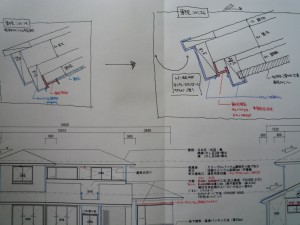 ディテール：軒先図面